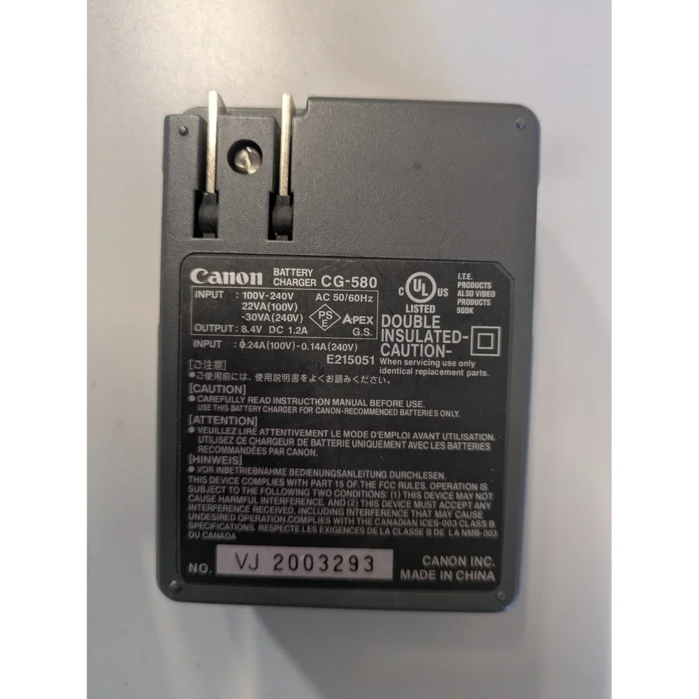 Canon CG-580 Battery‎ Charger for BP-511 BP-511A BP-512 BP-514 Batteries